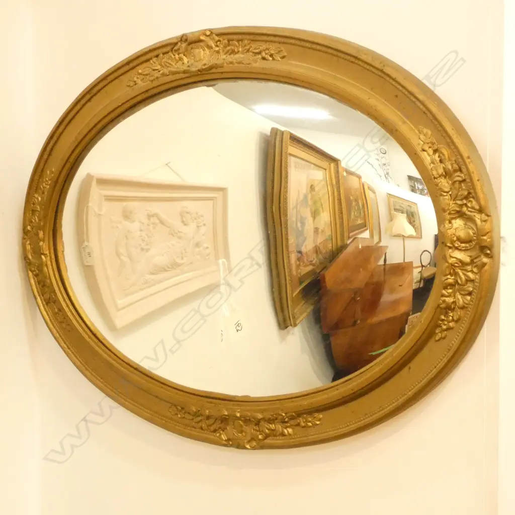 GILT FRAMED OVAL MIRROR L. 580MM Image 1++