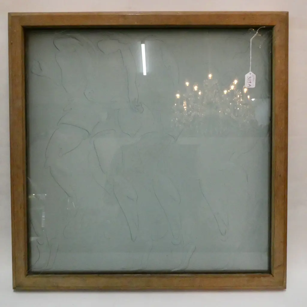 GLASS ART DECO STYLE ETCHED PANEL Image 1++
