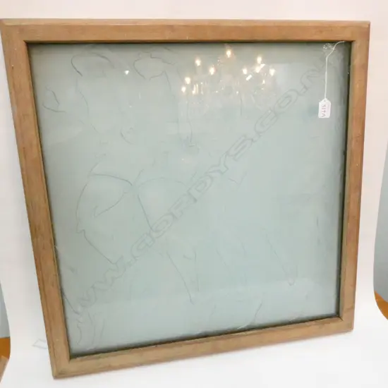 GLASS ART DECO STYLE ETCHED PANEL
