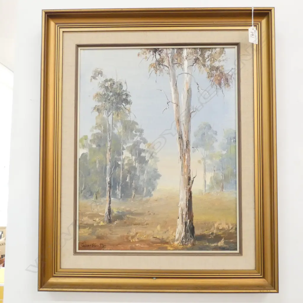 COLLEEN HAMILTON 'GUM GROVE NSW' OIL ON BOARD 440 X 340MM Image 1++