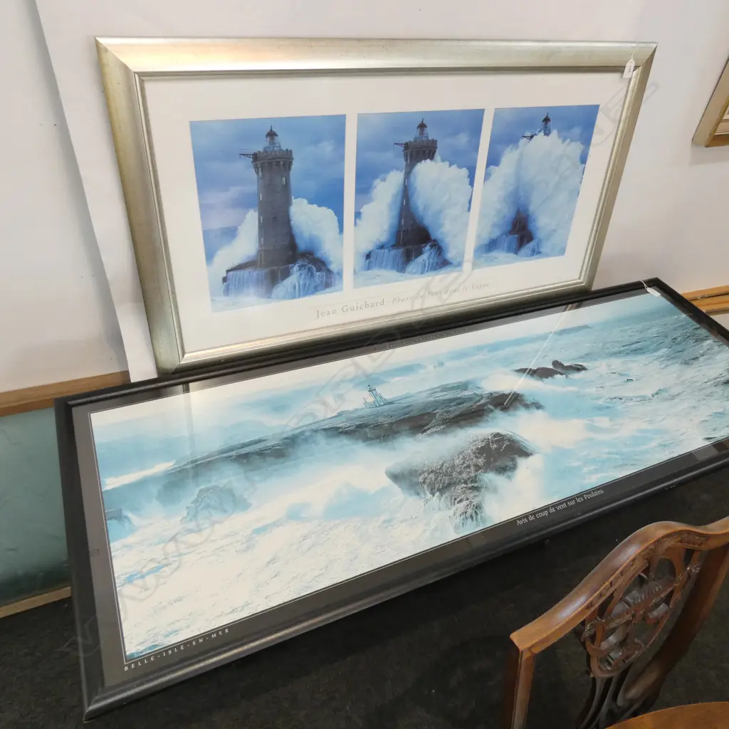 JEAN GUICHARD LIGHTHOUSE PRINT 605 X 1125MM + OTHER SEASCAPE Image 1++