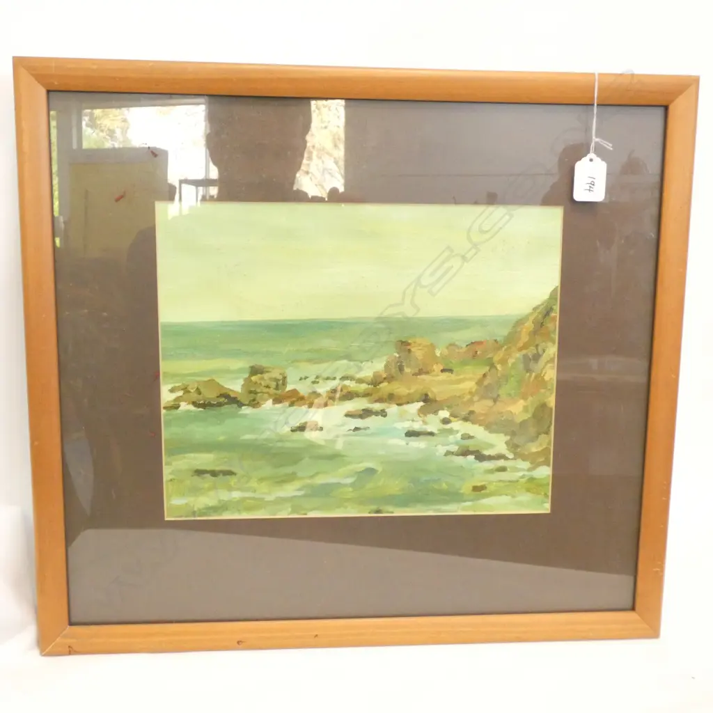 ARTIST UNKNOWN OIL PAINTING COASTAL SCENE H 260 MM Image 1++