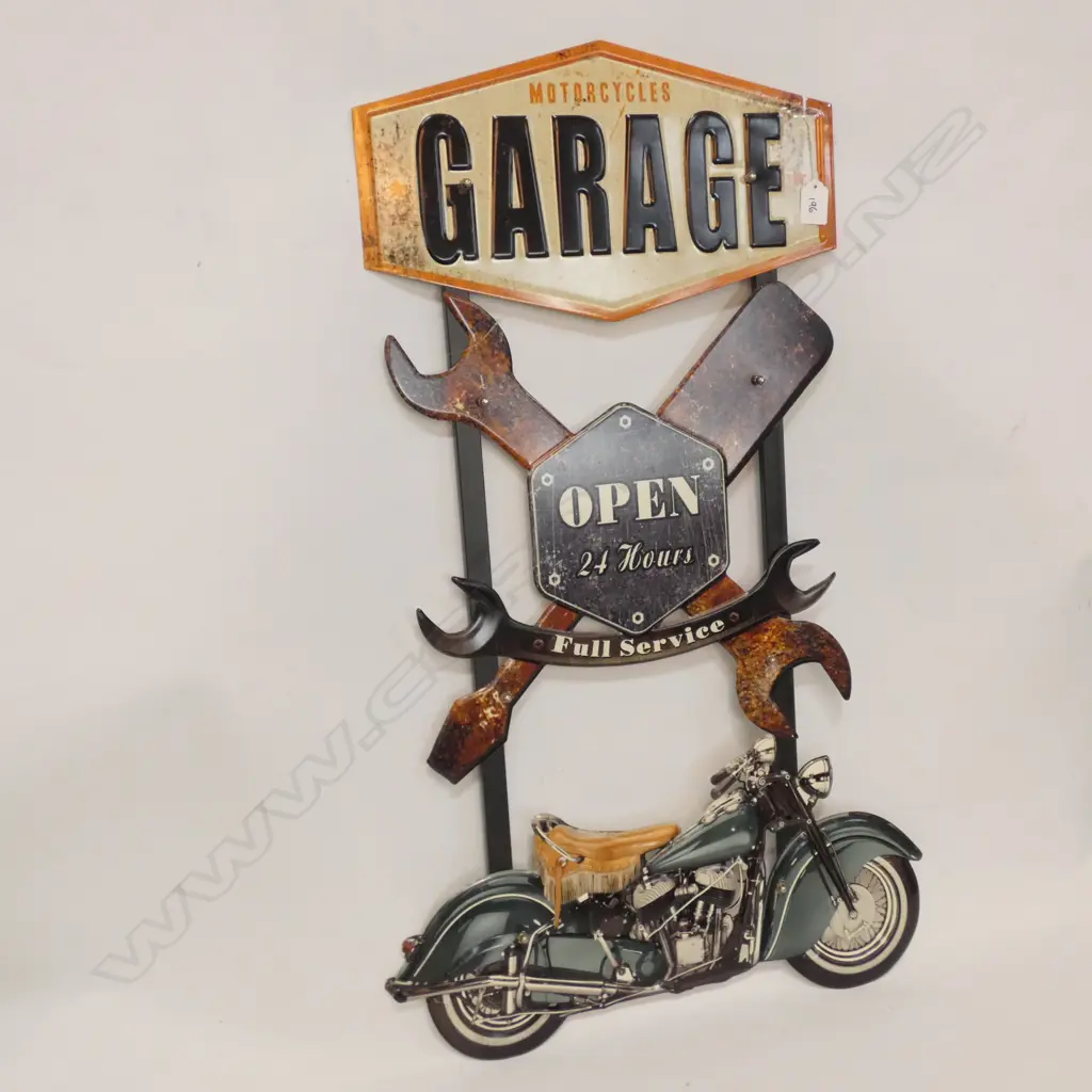 METAL MOTOCYCLE GARAGE SIGN H. 830MM Image 1++