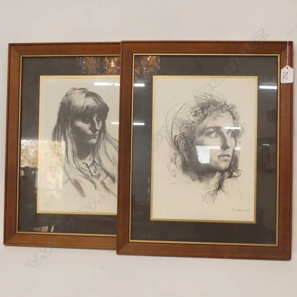 PR FRAMED PRINTS OF PORTRAIT SKETCH ARTWORKS OF WOMAN Image 1++