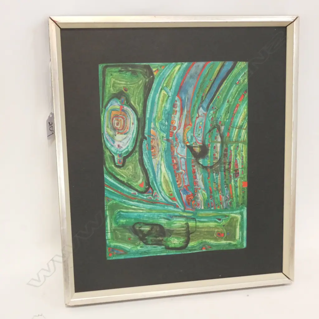 HUNDERTWASSER PRINT 'GREEN SUN' Image 1++