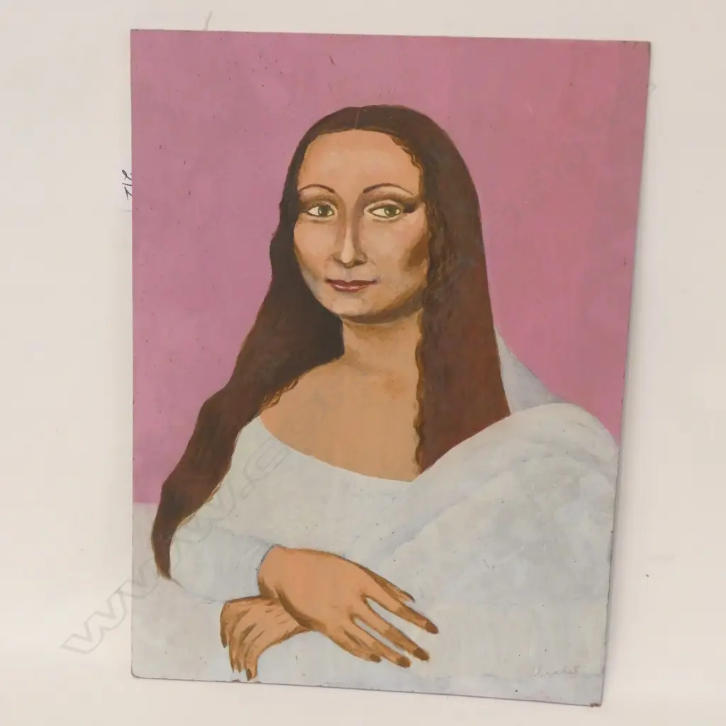 R.BRABET ACRYLIC ON BOARD POPART AFTER MONA LISA  Image 1++