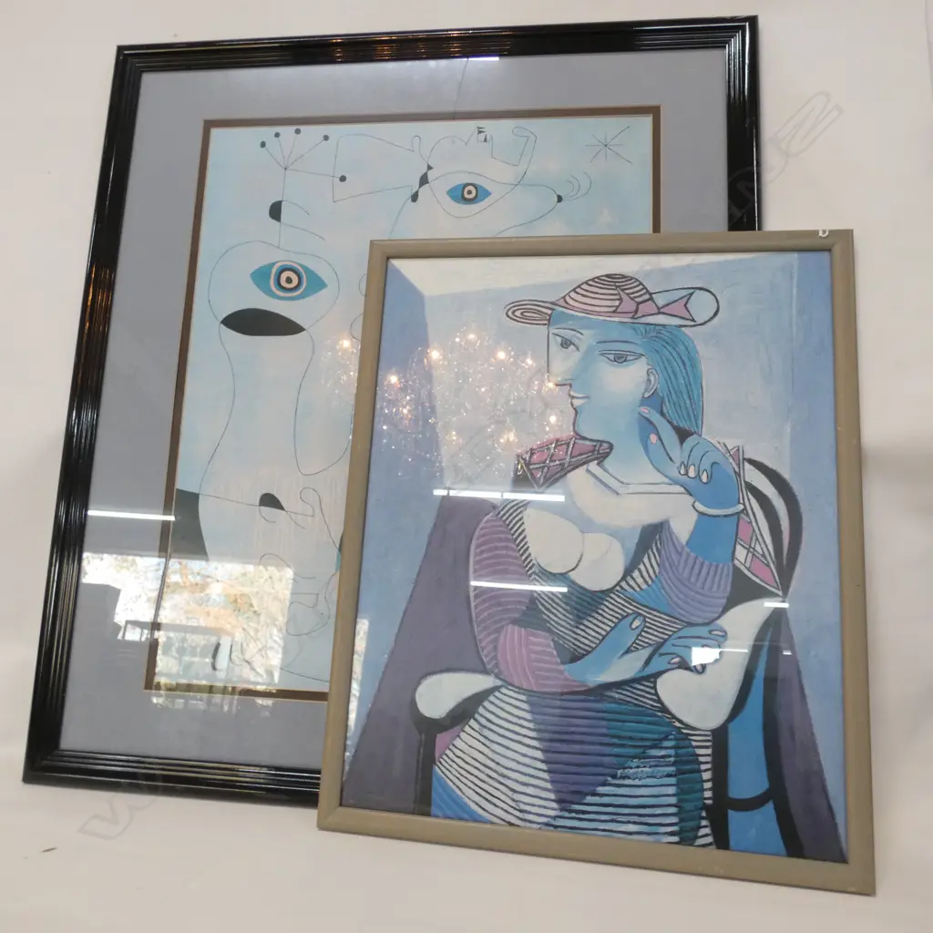 2 MODERN ART FRAMED PRINTS 840 X 740MM FRAME Image 1++