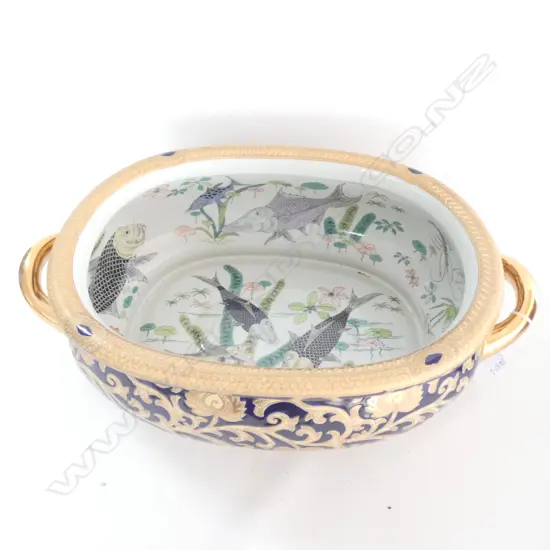 20THC CHINESE FISH BOWL HIGHLY GILDED
