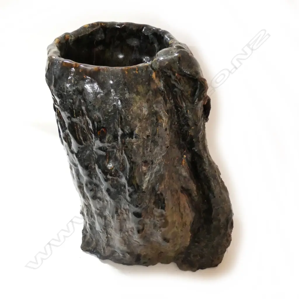 ORIENTAL POTTERY TREE STUMP FLOOR VASE 310MM H Image 1++