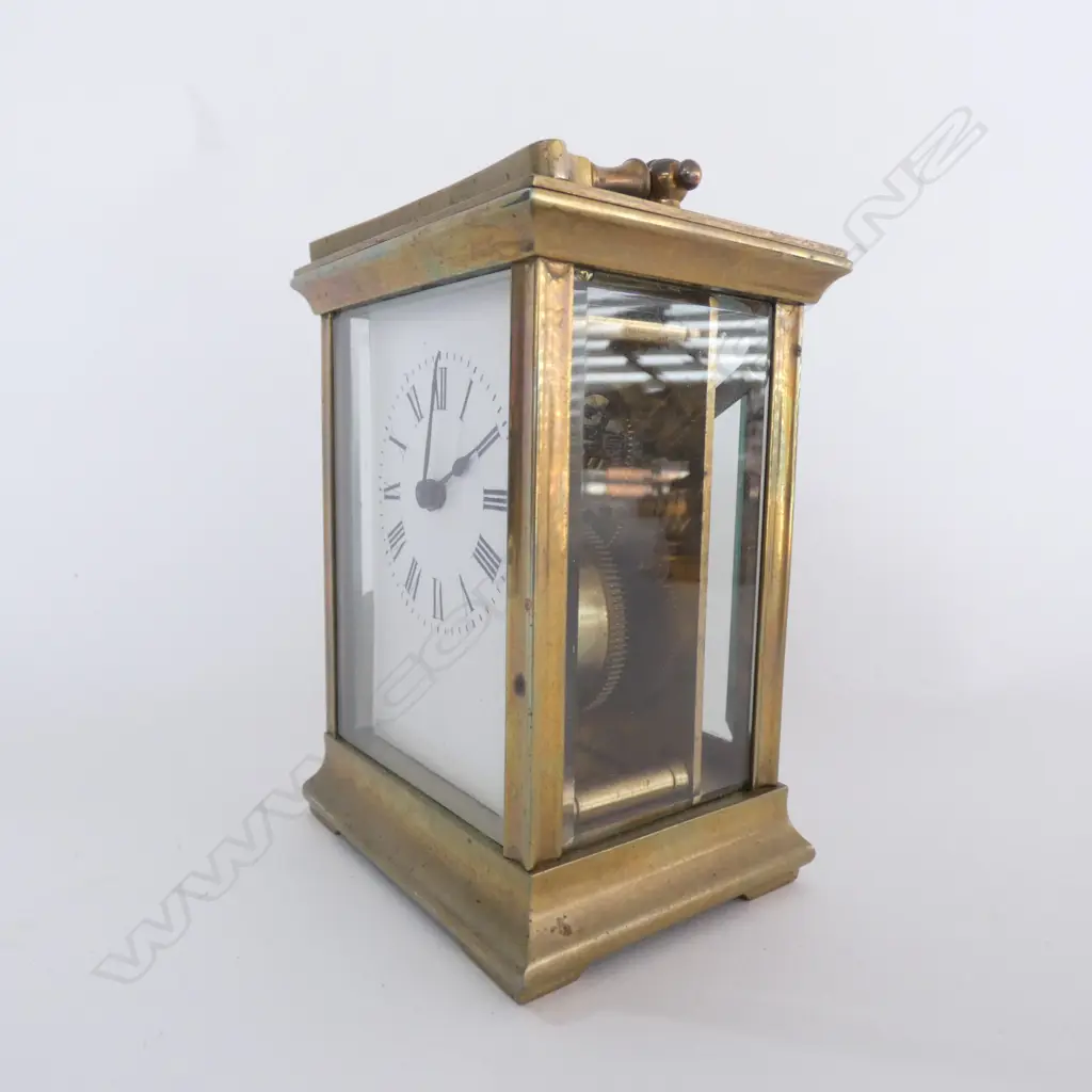 FRENCH BRASS CARRIAGE CLOCK, WITH KEY H. 145MM Image 1++