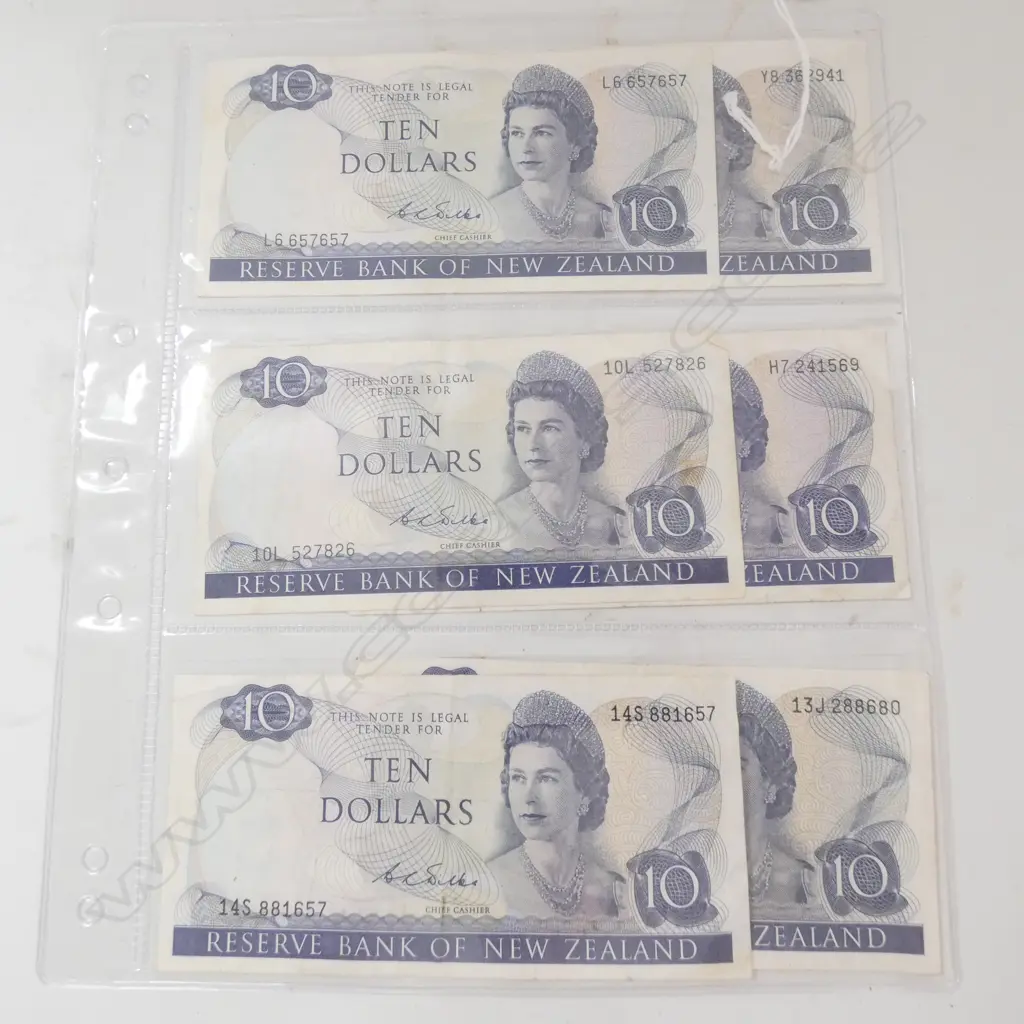 6 NZ $10 NOTES  Image 1++