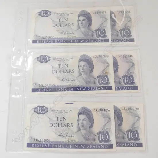 6 NZ $10 NOTES 