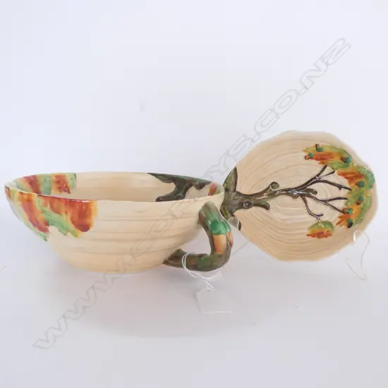 CARLTON WARE OAK TREE PATTERN 2-HANDLED BOWL (W.210MM) SM DISH W.155MM