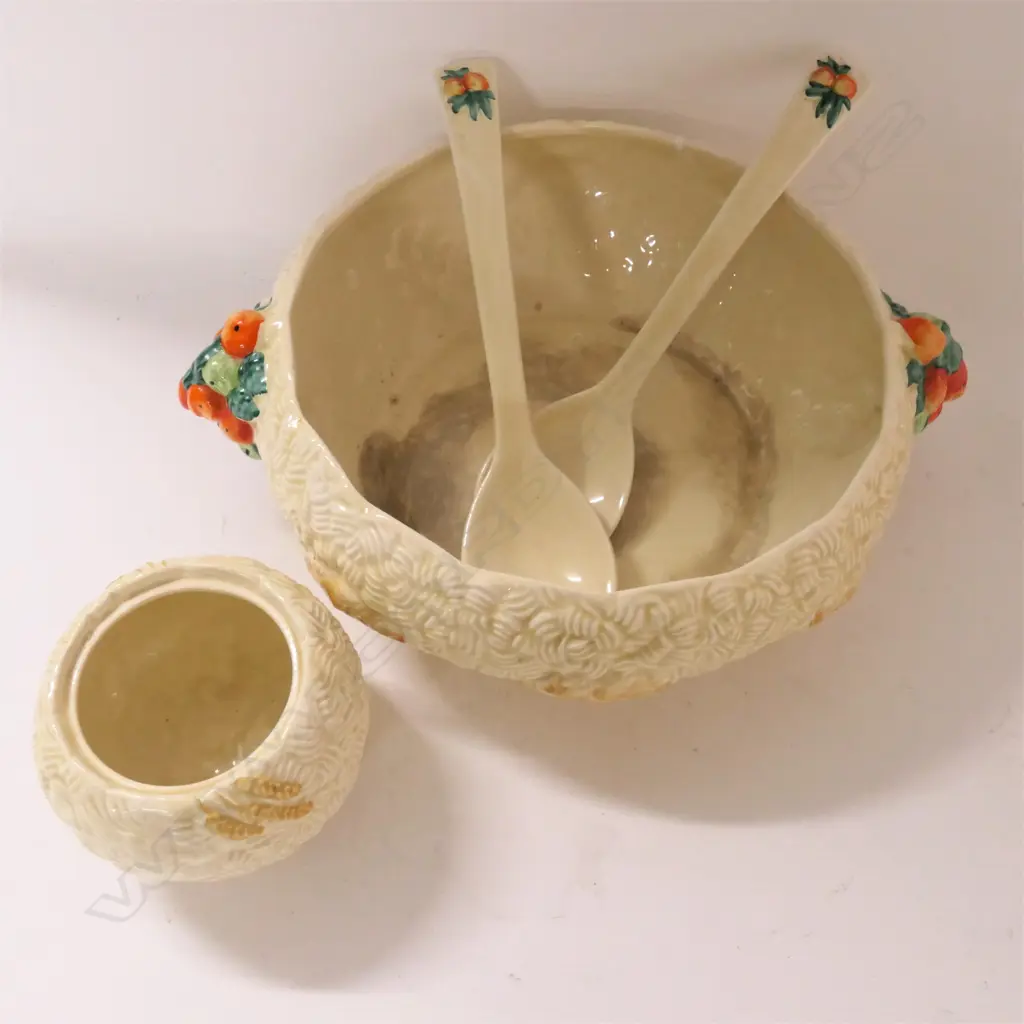 CLARICE CLIFF CELTIC HARVEST SALAD BOWL, SERVERS & SMALL BOWL ... Image 1++