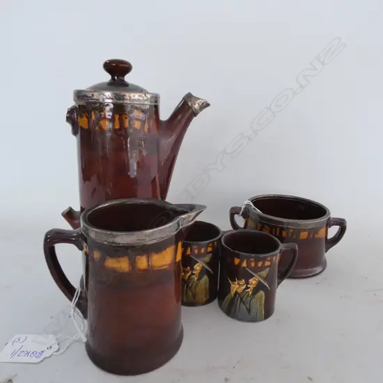 ROYAL DOULTON KINGS WARE PART SERVICE STG RIMS HANDLE MISSING + CHIPS TO CUPS H 190 MM 