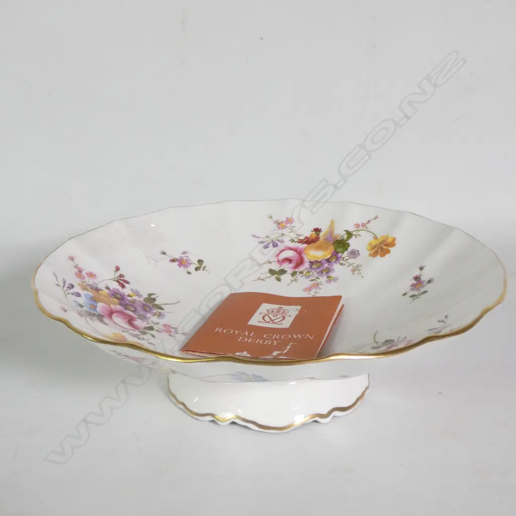 ROYAL CROWN DERBY FOOTED BOWL, RED STAMP,  W. 265MM  Image 1++