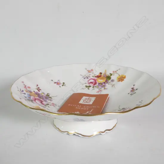 ROYAL CROWN DERBY FOOTED BOWL, RED STAMP,  W. 265MM 