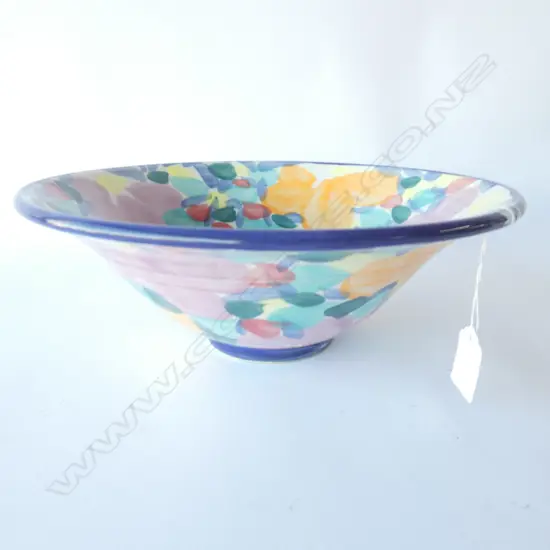 TONY SLY MULTI COLOURED LG POTTERY BOWL W. 295MM