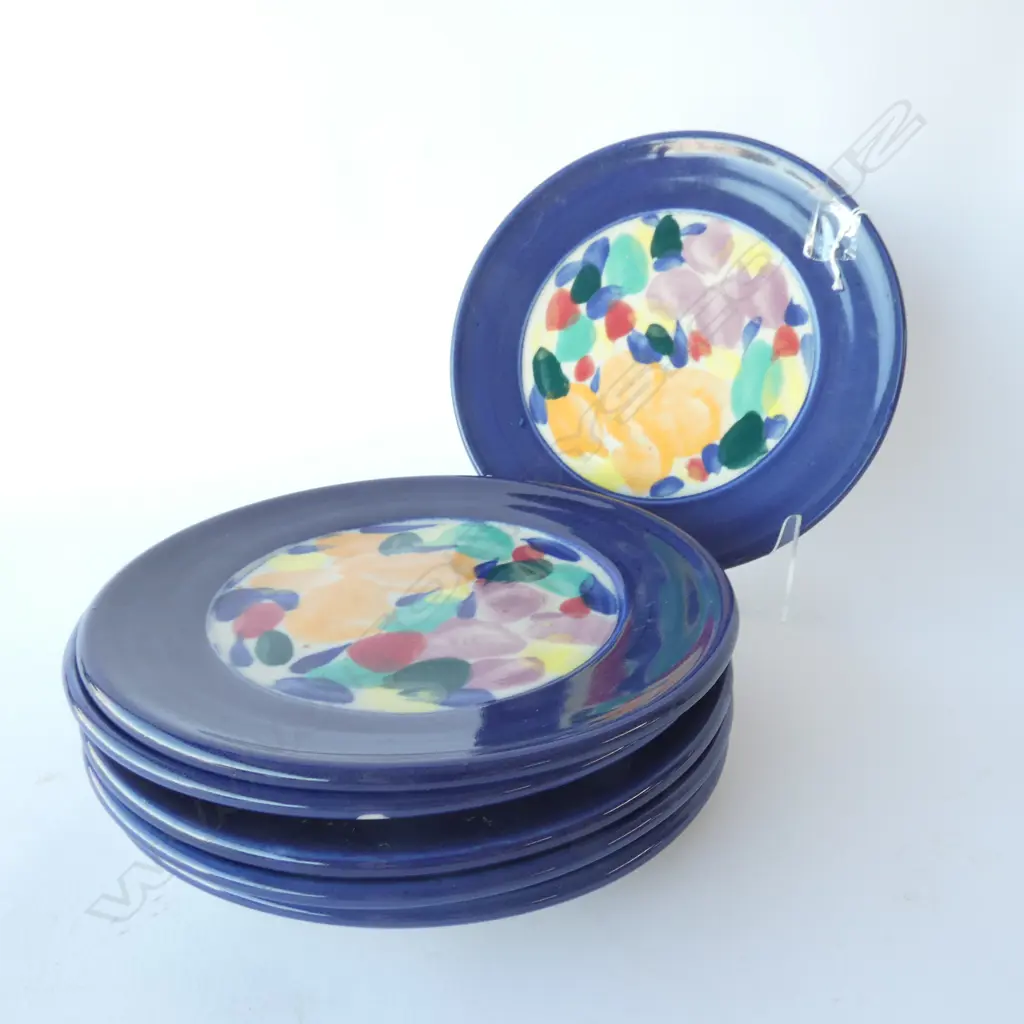 6 TONY SLY MULTI COLOURED PLATES W. 220MM Image 1++