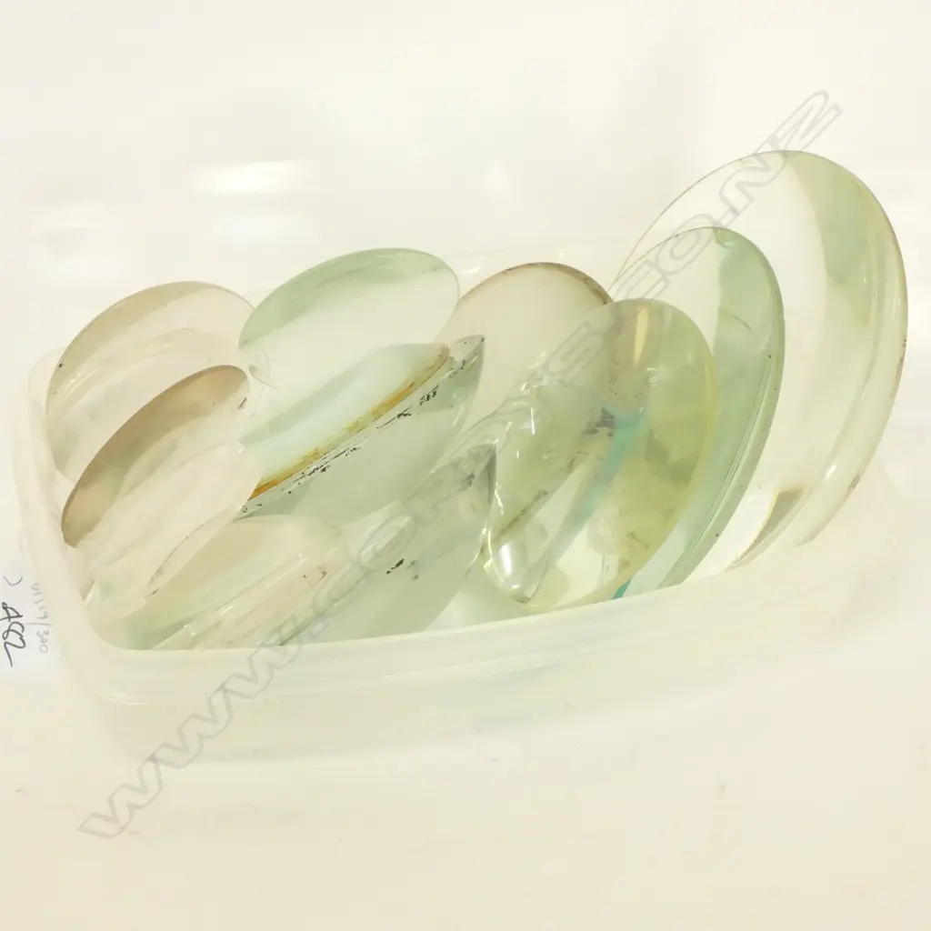 BOX OF UNMOUNTED LENSES, LARGEST DIA. 6" Image 1++