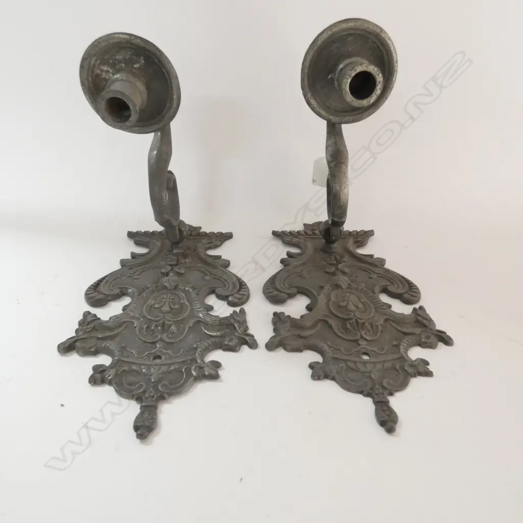 A pair of 19thC highly decorative candle sconces Image 1++