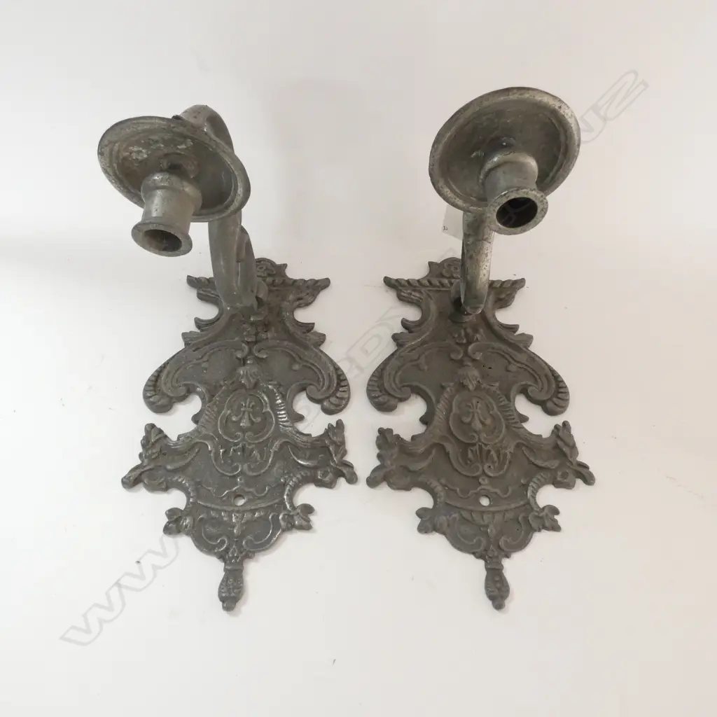 A pair of 19thC highly decorative candle sconces Image 1++
