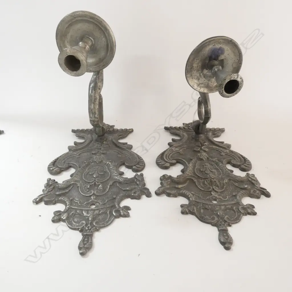 A pair of 19thC highly decorative candle sconces Image 1++