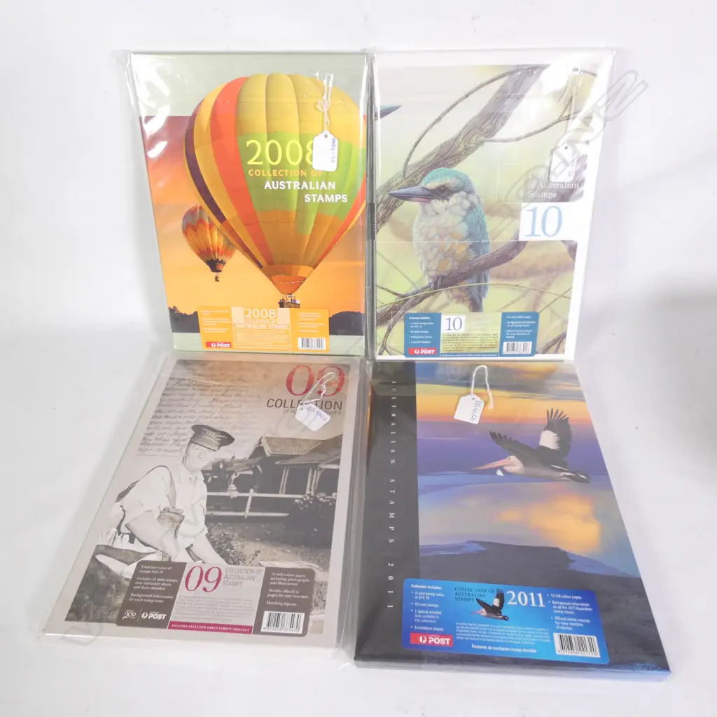 4 'COLLECTION OF AUSTRALIAN STAMPS' BOOKS; 2008 - 2011 Image 1++
