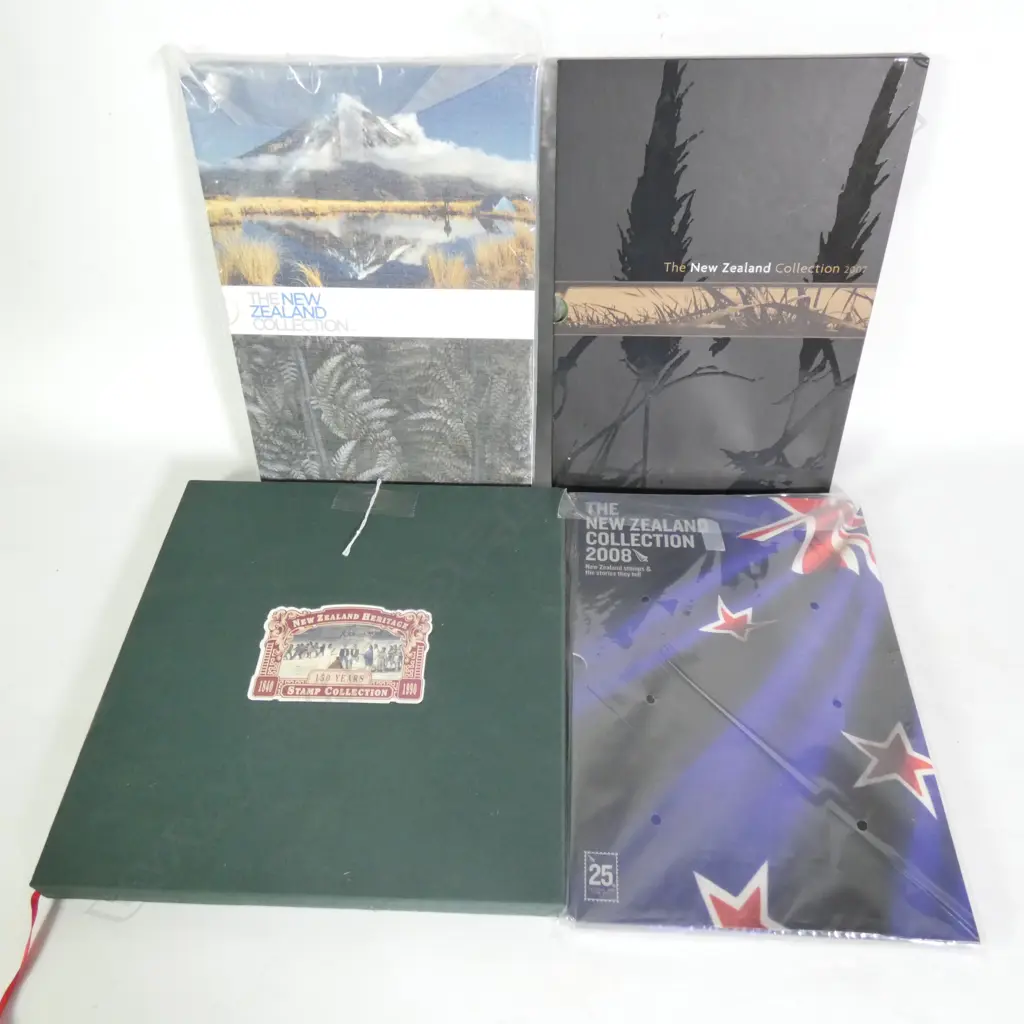 3 'THE NEW ZEALAND COLLECTION' STAMP BOOKS; 2006 - 2008 + NZ HERITAGE STAMP BOOK Image 1++