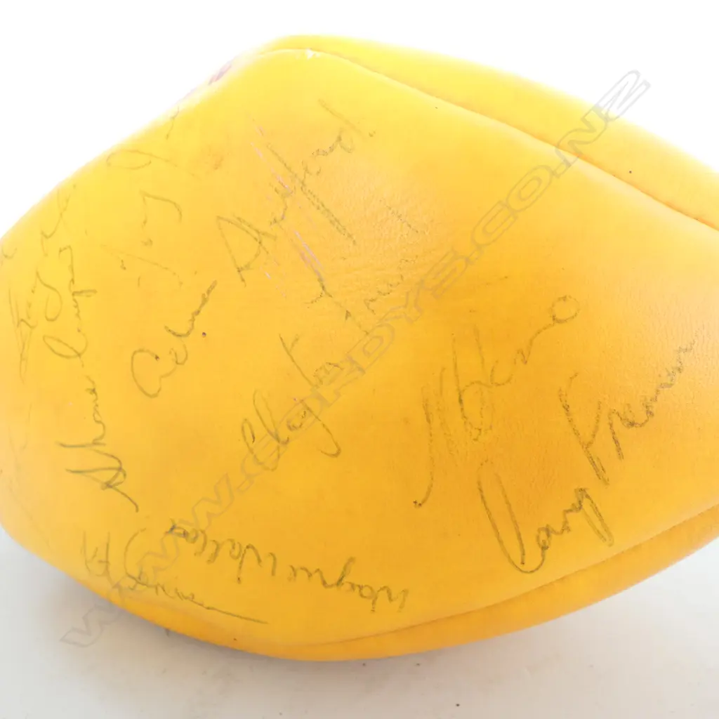 C.1985 NZ RUGBY LEAGUE TEAM SIGNED 'METRO' BALL... Image 1++