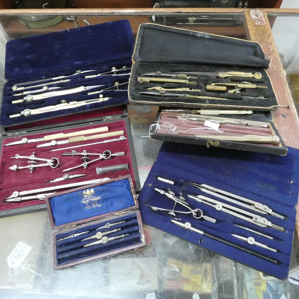 6 BOXED (PART SETS) OF DRAWING INSTRUMENTS Image 1++