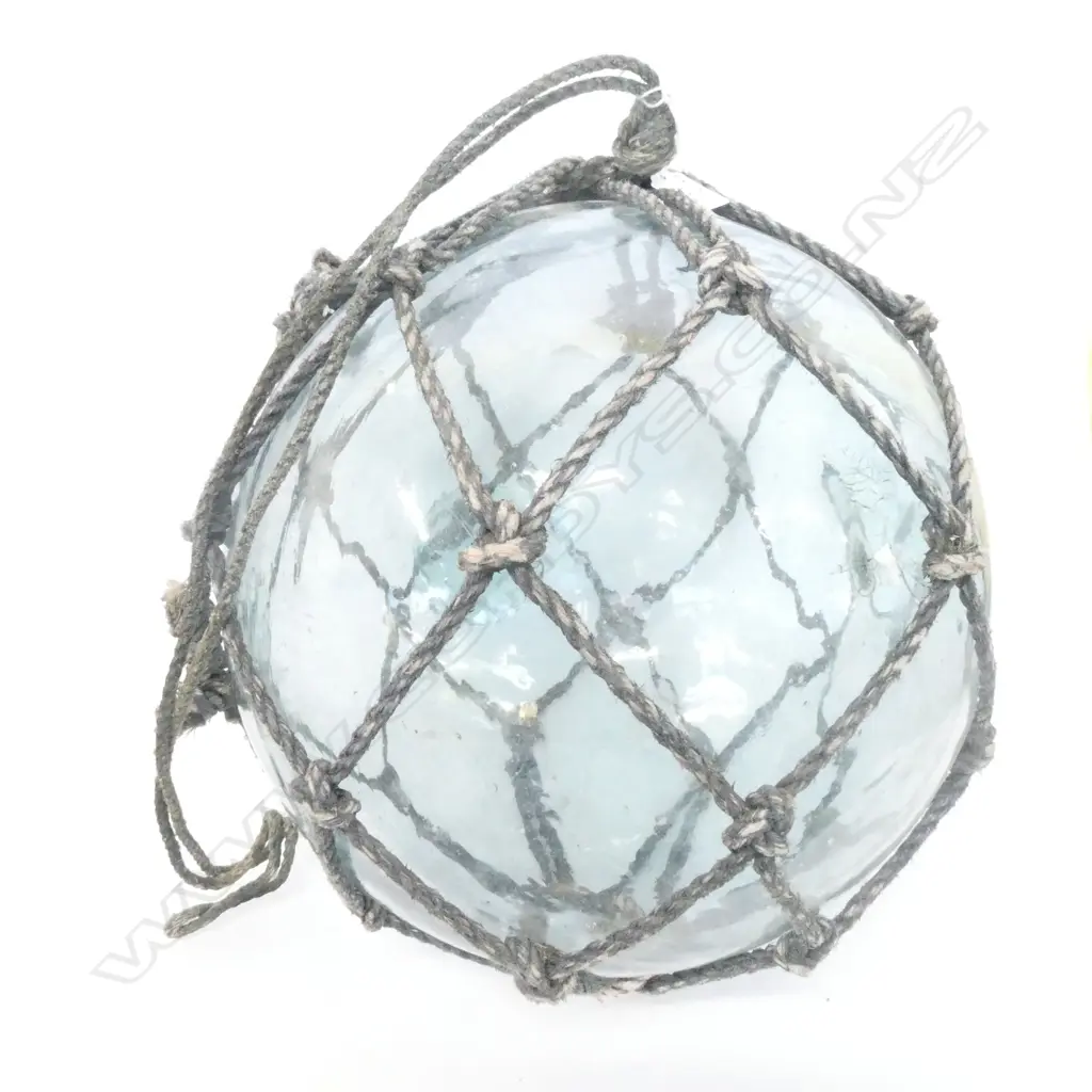 LARGE VINTAGE JAPANESE FISHING FLOAT WITH NETTING 35-40CM Image 1++