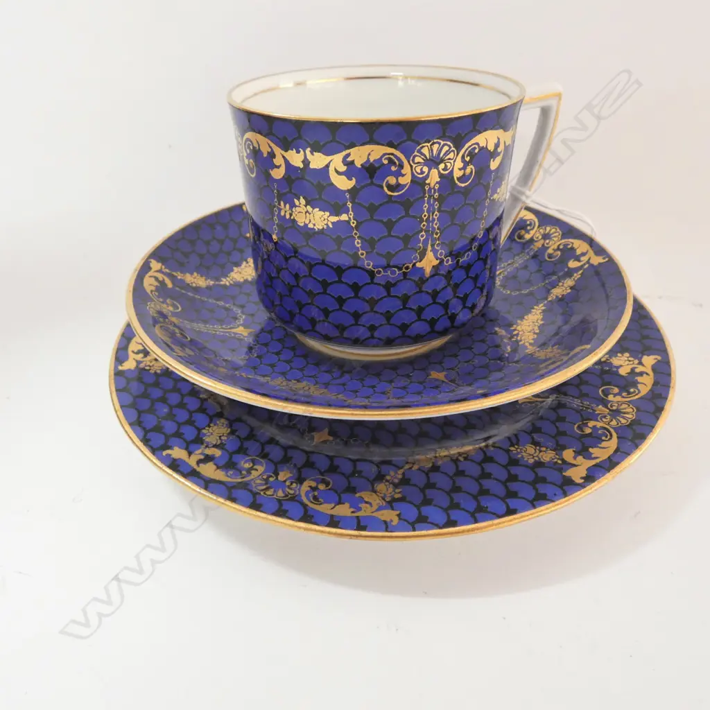 ROYAL DOULTON COBALT & GOLD TRIO  Image 1++