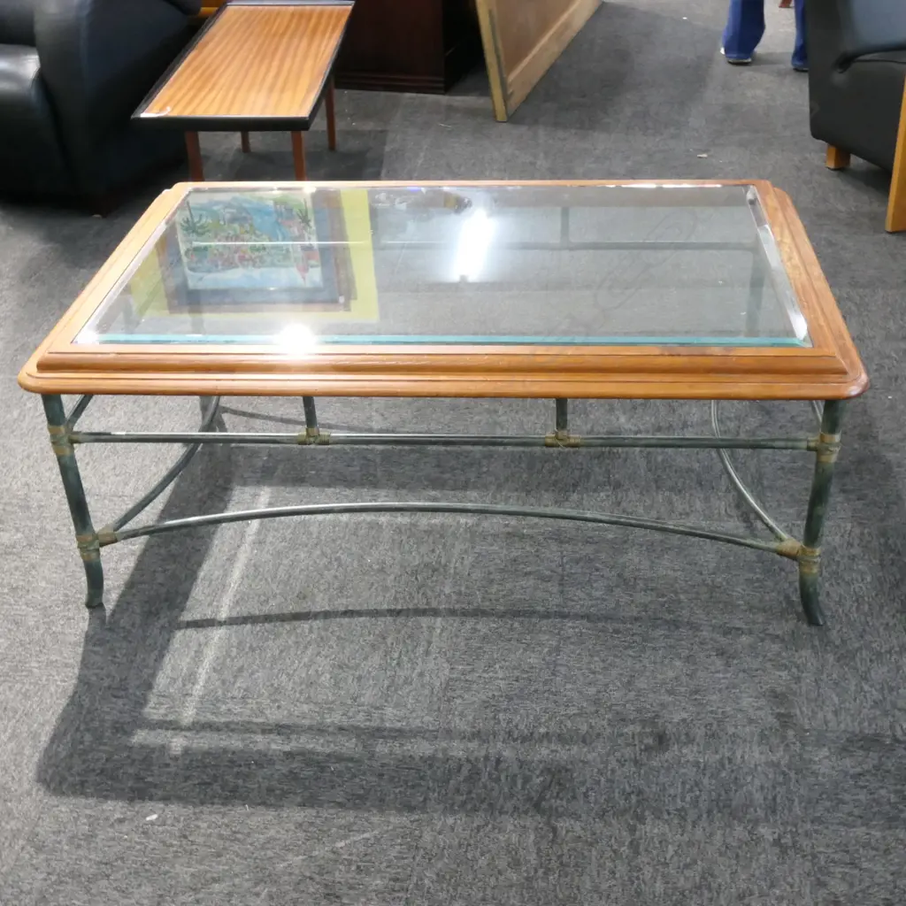GLASS TOPPED COFFEE TABLE H. 450 1200 X 800MM Image 1++