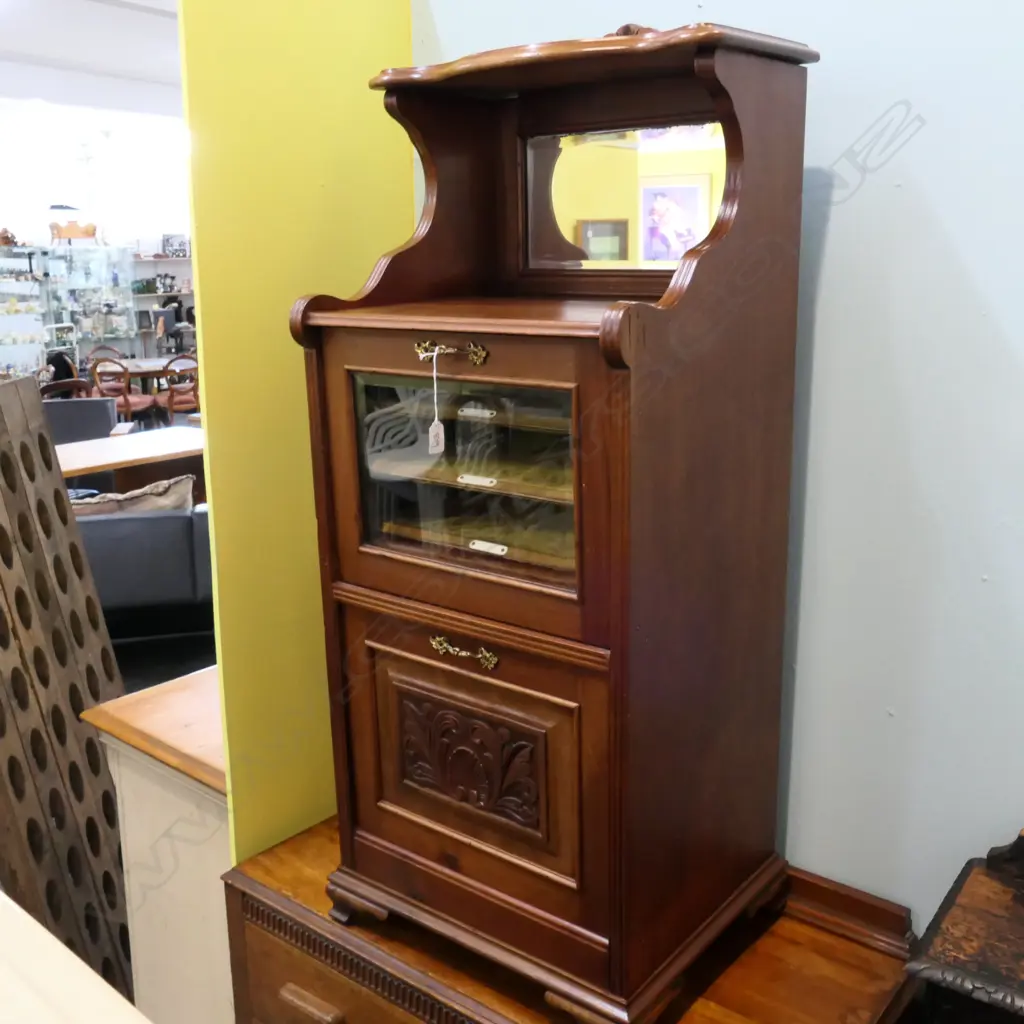 LATE VICTORIAN MUSIC CABINET, W. 465 X 400MM  H. 1175MM Image 1++