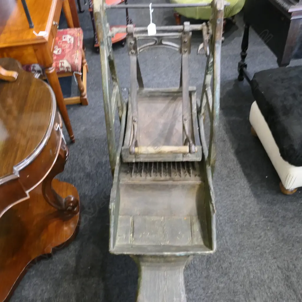 ANTIQUE FRENCH WOOL STRIPPING / CARDING MACHINE L. 1330MM Image 1++