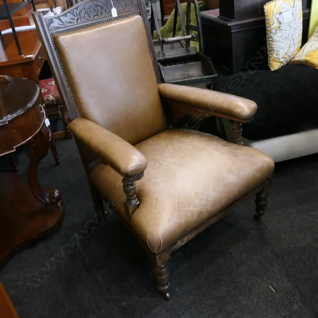 EDWARDIAN LEATHER CHAIR  Image 1++