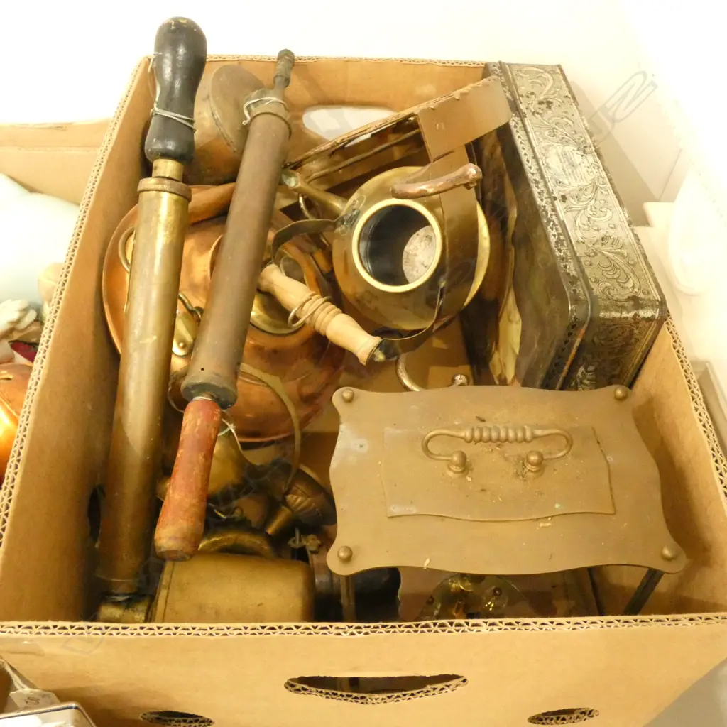 BOX LOT COPPER HAND FUMIGATION PUMPS, BRASS ETC Image 1++