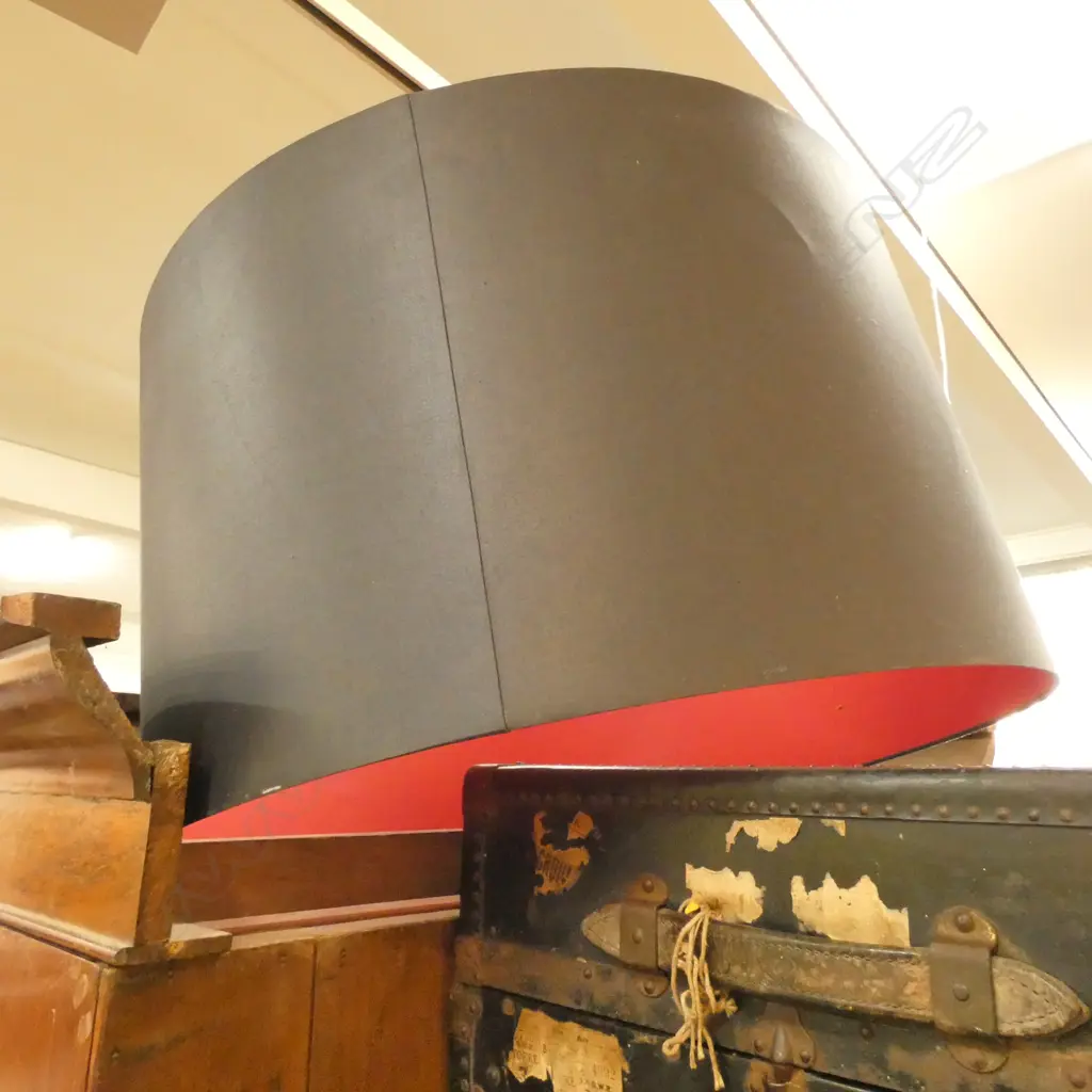 LARGE BLACK LAMPSHADE RED INTERIOR 675MM DIA H. 455MM Image 1++