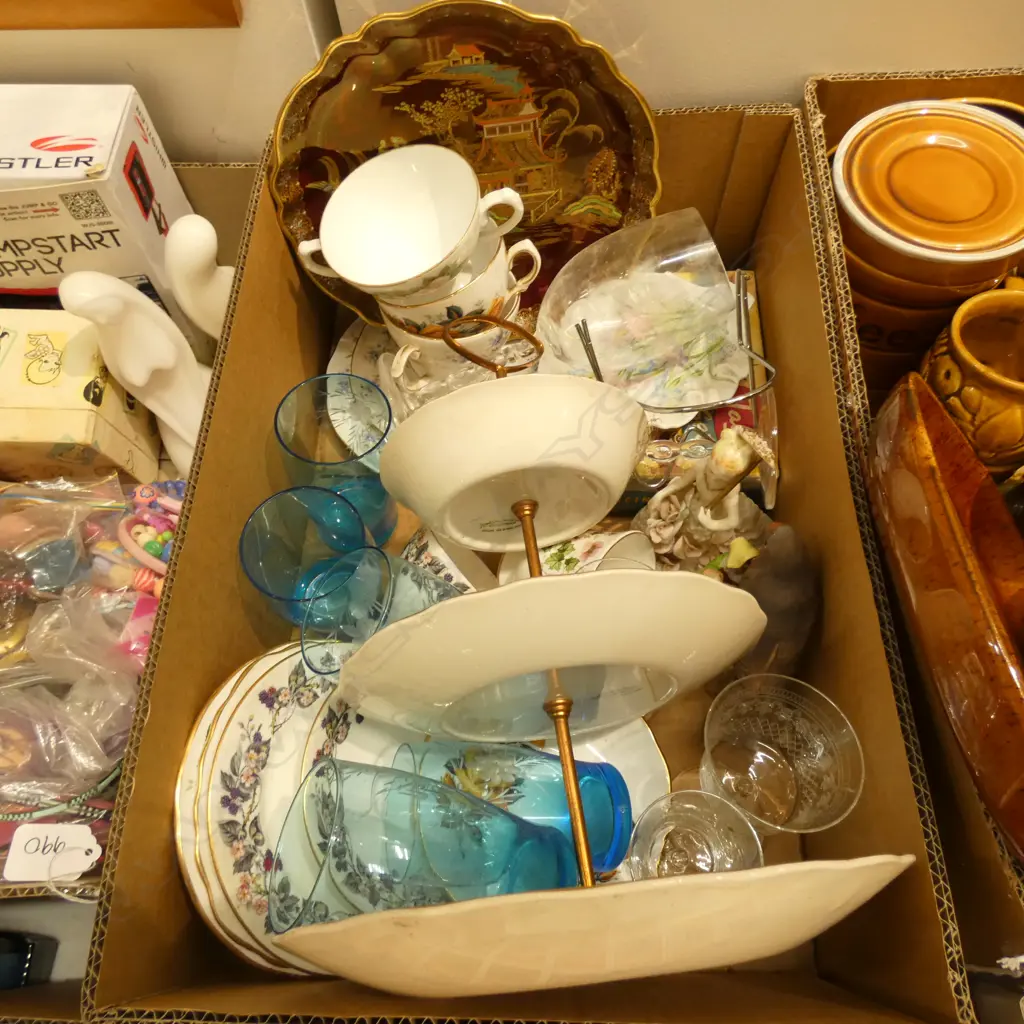 BOX LOT ASST. GLASS & CHINA Image 1++
