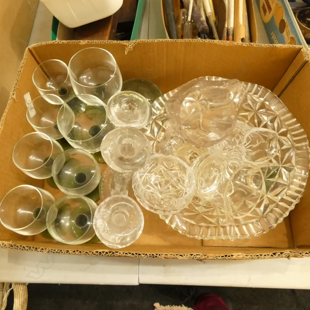 BOX LOT ASST. GLASSWARE ETC Image 1++