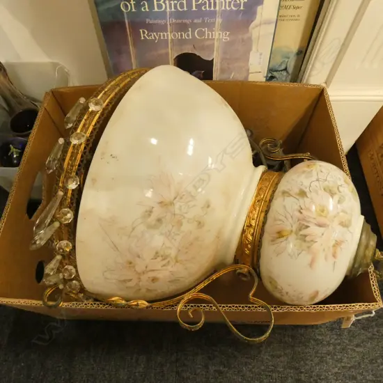 BOX LOT VICTORIAN KEROSENE LIGHTSHADE 