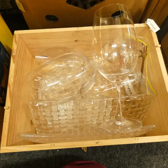 BOX LOT ASST. GLASSWARE ETC