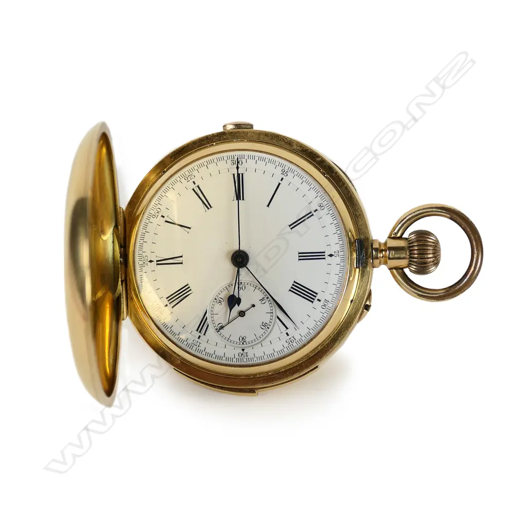 A quality early 20thC 18ct gold chronometer quarter repeater pocket watch Image 1++