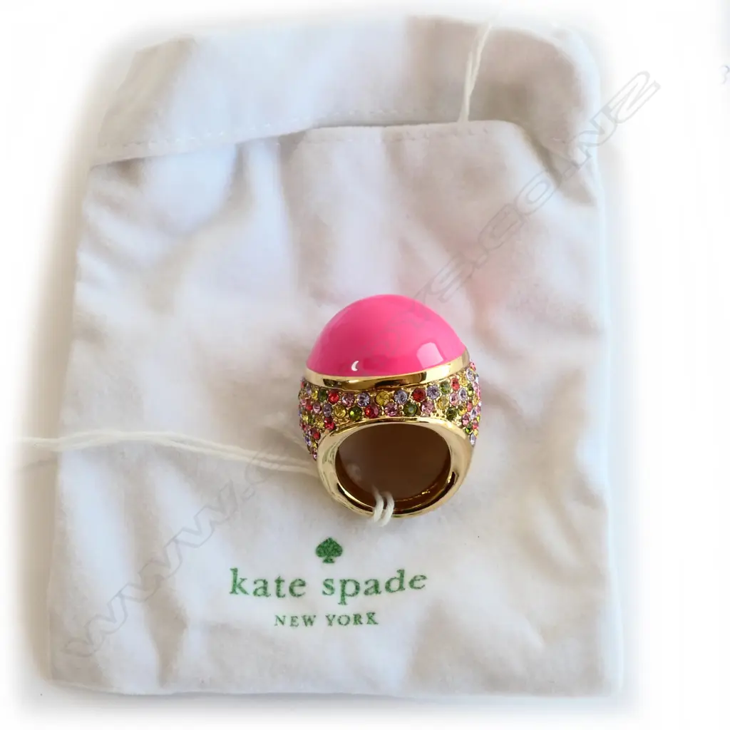 KATE SPADE PINK & COLOURED STONE RING, IN ORIGINAL BAG Image 1++