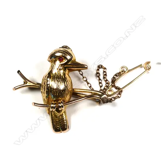 9CT GOLD KOOKABURRA & SAFETY CHAIN