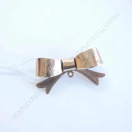 9CT ROSE GOLD BOW BROOCH 3.48gm