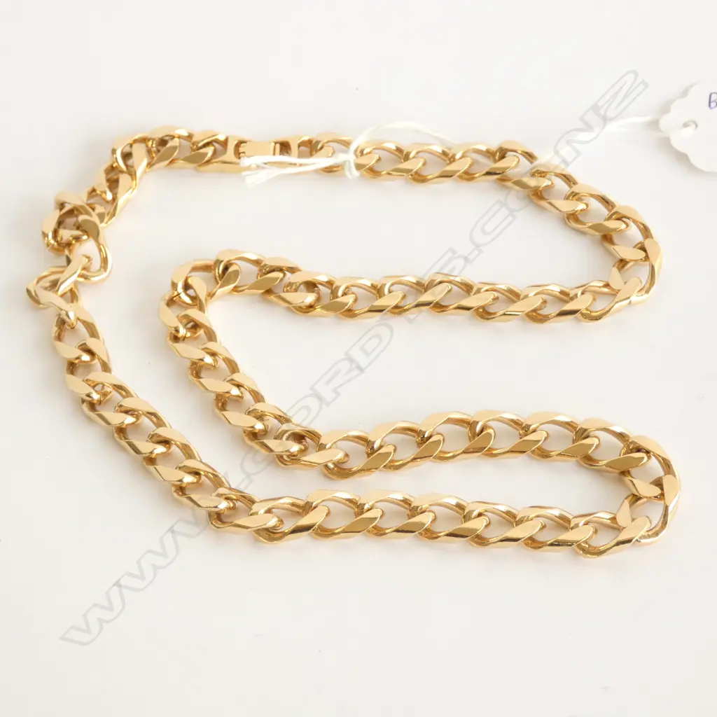 CHAIN GOLD PLATE SEMI-FLAT CURB LINK L.540mm Image 1++