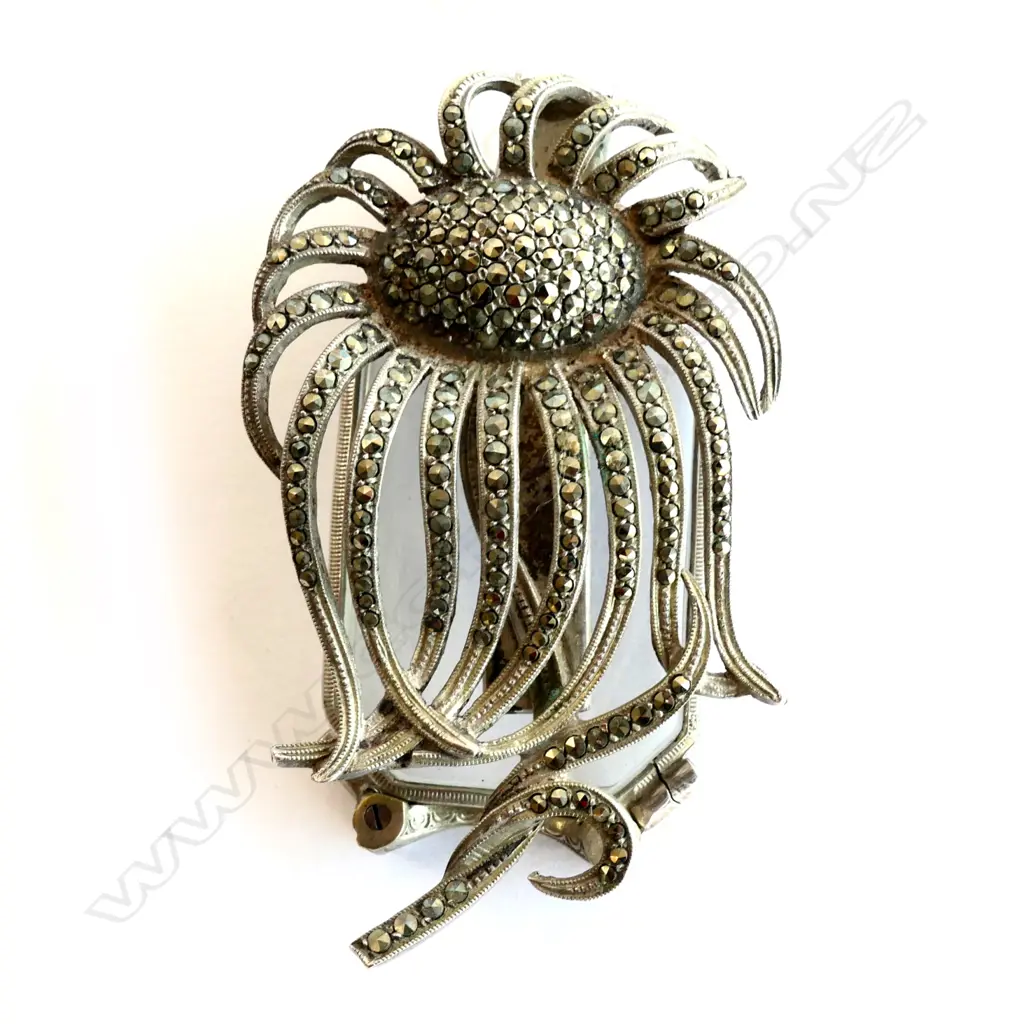 PAIR MARCASITE LORGNETTE OPERA GLASSES Image 1++