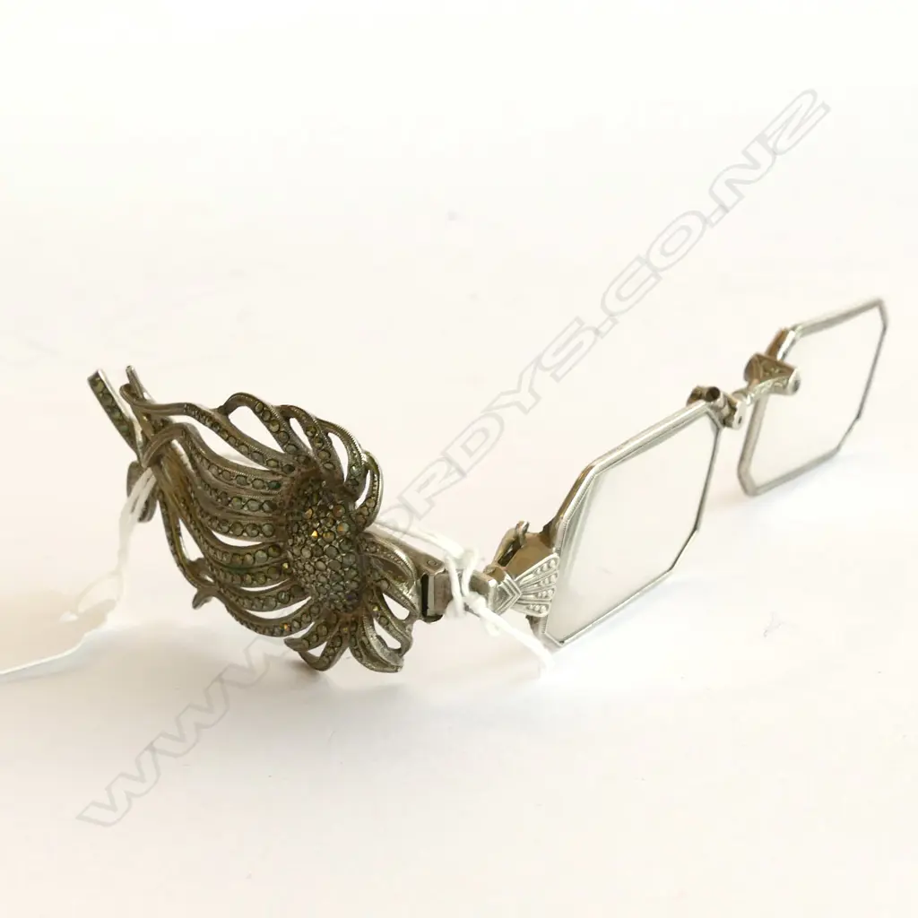 PAIR MARCASITE LORGNETTE OPERA GLASSES Image 1++